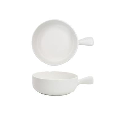 Imagem de VHDY85KA Caçarola 500 ml Tigela de Arroz Assada no Forno Cerâmica Fruteira Salada de Frutas Assadeira de Alça Única Assadeira Doméstica Tigela de Café da Manhã Prato para Cozinhar (Branco)