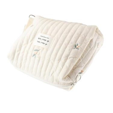 Imagem de aqxreight Bolsa de Fraldas Portátil Multifuncional para Carrinho de bebê, Padrão Fofo, Armazenamento de Fraldas, Necessidades de Bordado de urso. A Lata e o Armazenamento Reutilizáveis ​​de Seus Tipos Podem Ser neutros. (bordado oliva)