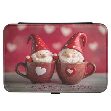 Imagem de Burbuja Caixa de joias de viagem de gnomos de dia dos namorados para mulheres e meninas, organizador de joias portátil de couro sintético para brincos, anéis, colares e pulseiras