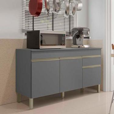 Imagem de Balcão de Cozinha Ametista 1,50 mts 3 Portas 1 Gavetas LINE Kits Paran