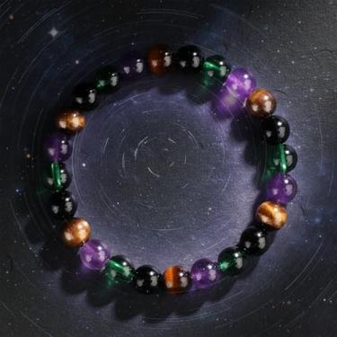 Imagem de Pulseiras elásticas para mulheres, homens, olho de tigre natural, lápis-lazúli, contas de cristal, pulseiras elásticas para alegria, felicidade, prazer, joias empilháveis para homens, pulseiras