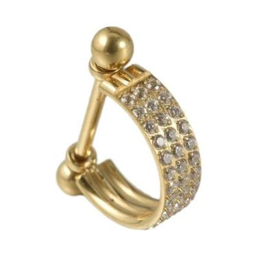 Imagem de Brinco De Argola Em Titânio Banhado a Ouro 18K Com Micro Zircônias, Jo