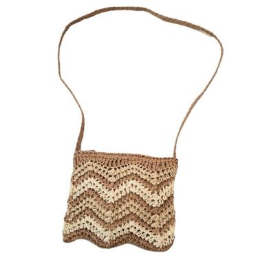 Imagem de Bolsa Artesanal Lateral Listrada Transversal Cor:marrom