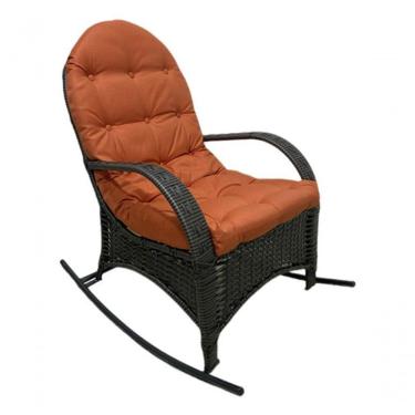 Imagem de Cadeira Balanço Poltrona Descanso Com Almofada Ergonômica Laranja