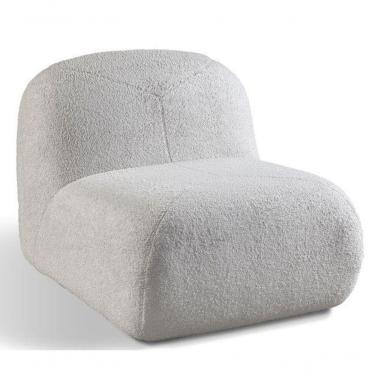 Imagem de Poltrona Orgânica Estofada Tecido Bucle Cinza 0,90x0,78 Kumura Cinza