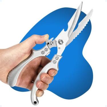 Imagem de Tesoura De Cozinha Corta Osso De Frango E Descama Peixe Inox - Cartizz