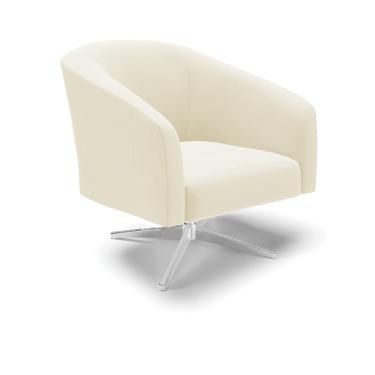 Imagem de Poltrona Decorativa Giratória Cromada Stella Cotelê Ext/Veludo D03 - D'Rossi