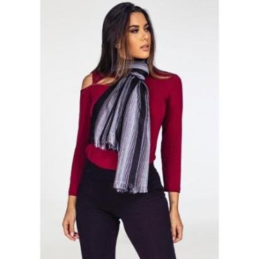 Imagem de Echarpe Lenço Feminino Panamá Colors Onix - Único-Feminino