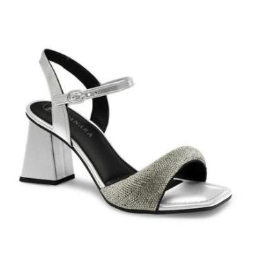 Imagem de Sandália Tanara Feminina de Salto Bloco Com Brilhos T8728-Feminino