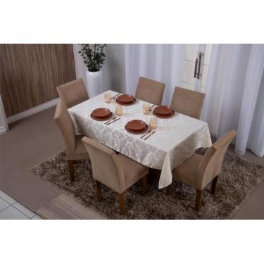 Imagem de toalha para mesa jacquard em tecido 6 lugares 1,35x2,00 - bf confeccoe