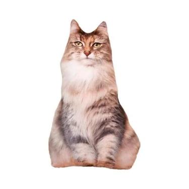 Imagem de Almofada De Pelúcia Gato Realista, Bichinho De Pelúcia Fofo, Boneca De