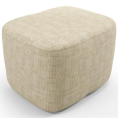 Imagem de Puff Decorativo Orgânico Para Sala Quarto Saori W01 Linho Bege - Lyam Decor