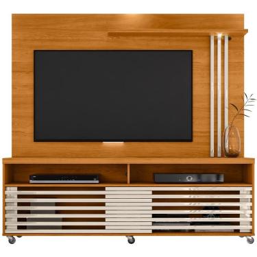 Imagem de Rack Para Sala Com Painel Para Tv 65 Pol Com Led Adonis M07 Cinamomo Off White - Lyam Decor