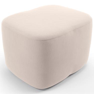 Imagem de Puff Decorativo Orgânico Para Sala Quarto Saori W01 Suede Bege - Lyam Decor