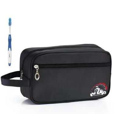 Imagem de Nécessaire Executiva Nylon Impermeável Preta Estampada - Mormino