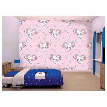 Imagem de Papel De Parede Infantil Unicórinios Rosa 3D Azs188