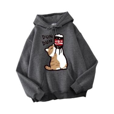 Imagem de Moletom Masculino Casual Harajuku Com Capuz De Gato De Desenho Animado