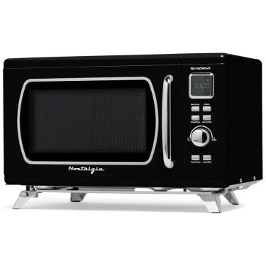 Imagem de Forno Micro-ondas Retrô de Bancada Nostalgia Preto 25L 900W 5 Níveis 110V