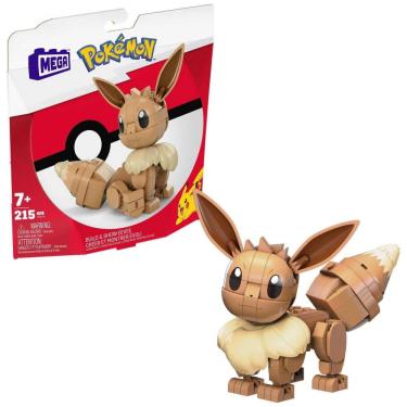 Imagem de Kit de blocos MEGA Pokémon Eevee Mattel plástico articulado 215 peças altura 10 cm