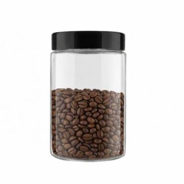 Imagem de Pote de Vidro para Café Grãos Porta Mantimento Redondo 1100ml - Wari