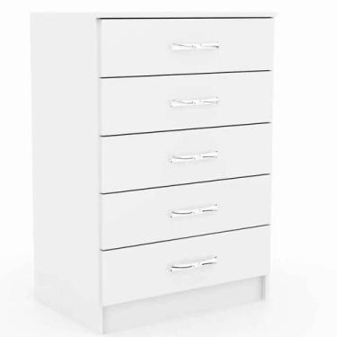Imagem de Cômoda Maxi com 5 Gavetas Evidência Móveis Cor Branco - Evidencia, Bra