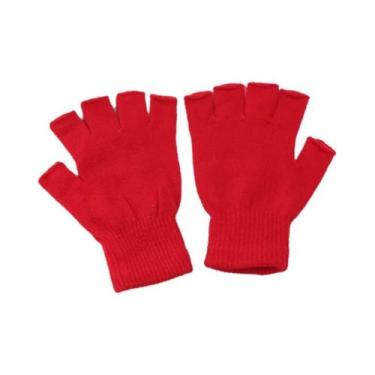 Imagem de Luvas De Trabalho Unissex Pretas De Lã E Algodão, Meio Dedo, Quentes P