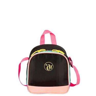 Imagem de Lancheira Grande Capricho Contrast - Preto e Rosa - Sestini, Preto