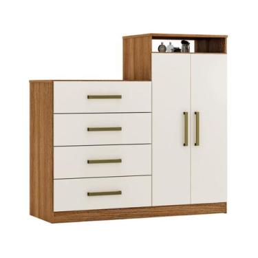 Imagem de Cômoda Áurea 2 Portas 4 Gavetas 1,20 m - Comoda para Quarto - Demobile