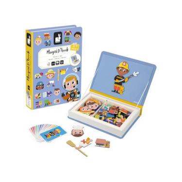 Imagem de Livro Magnetico Infantil Montessori Profissões 64 Peças Janod