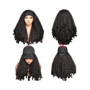 Imagem de Peruca Sintética Afro Cacheada Em V Com Cachos Volumosos, Sem Cola, Li