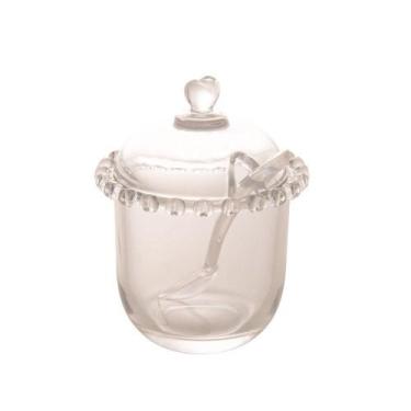 Imagem de Açucareiro Com Colher Cristal Coração Lyor 9,5x12cm