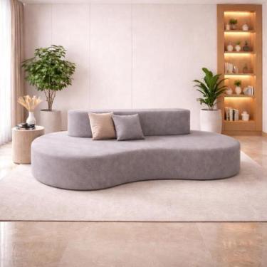 Imagem de Sofá Orgânico Curvo Bouclê 1,80m Confortável Design Moderno - B BALAQU