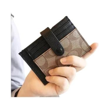 Imagem de Carteira Feminina Monogram Ultrafina Da Moda, Mini Porta-Cartões, Cart