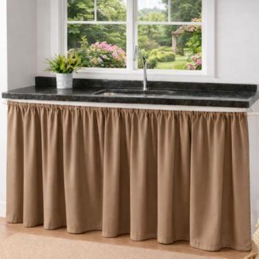 Imagem de Cortina De Pia para Cozinha Oxford Decorativa 2.80m x 0,80cm ou 1.40m 