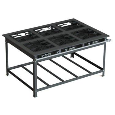 Imagem de Fogão Industrial 30x30 P7 6 Bocas Baixa Pressão 3 QS 3 QD JS Martins -