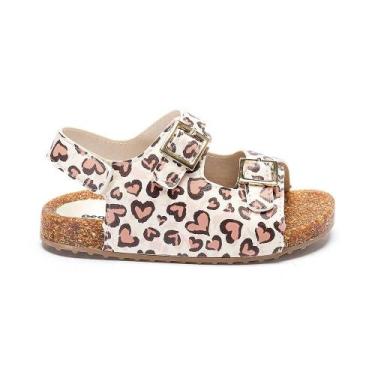 Imagem de Sandália Infantil Feminina Casual Estampada Zebra/Corações - Pequito, 