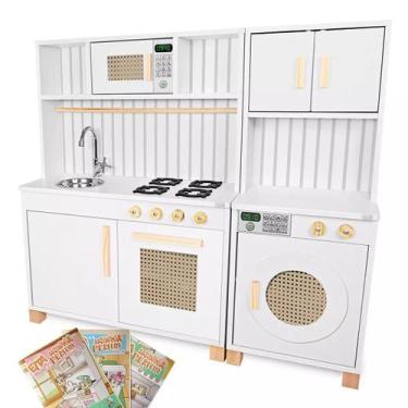 Imagem de Cozinha Infantil Retro e Máquina de Lavar Infantil Kit Livro Educativo