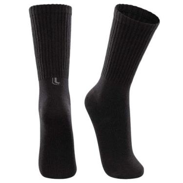 Imagem de Kit Lupo Sport com 3 Pares Meia Cano Alto Adulto 41 ao 44 Preta - 0329