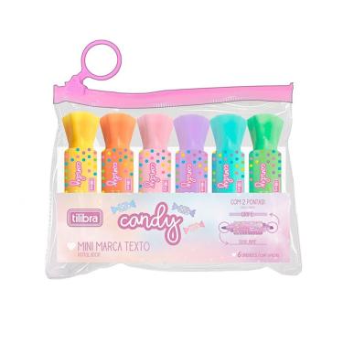 Imagem de Marca-texto Tilibra Mini Candy com Ponta Redonda 1MM e Chanfrada 1 a 4MM Tamanho Mini 6...