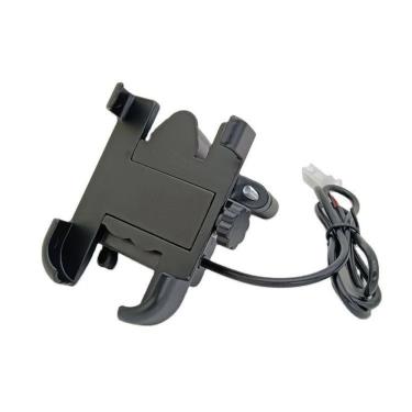 Imagem de Suporte para Celular para Moto e Bicicleta OEM Compatível com Android e Iphone com Carregador USB Rotação 360 Graus
