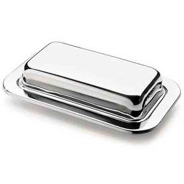 Imagem de Manteigueira Retangular 2114 para Servir e Conservar em Aço Inox com Capacidade 200G para Mesa Inox Forma Utilidades