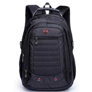 Imagem de Mochila Executiva Masculina Alças Reforçadas Moderna Preta Original Cabo de Aço Acolcho...
