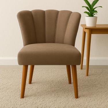 Imagem de Cadeira Poltrona Pétala Estofada Veludo Decorativa Recepção - Impactus