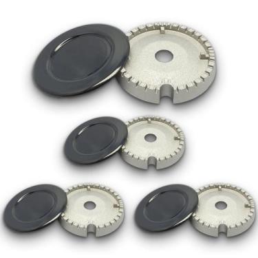 Imagem de Combo 4 Tampas Espalhador Boca De Fogão + Queimadores Brastemp Eva 3 p
