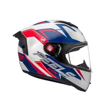Imagem de Capacete Moto Fechado Peels Icon Element, Branco com Azul, 60