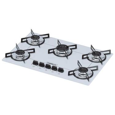 Imagem de Cooktop 5 bocas ultra chama branco gas natural chamalux, Bivolt