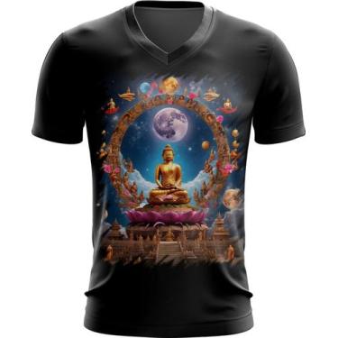 Imagem de Camiseta Gola V Buda Universo Lótus Imortalidade 4 - Kasubeck Store®, 