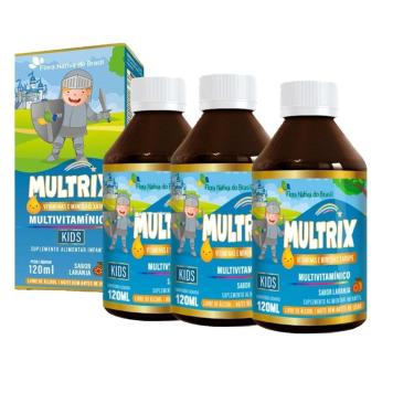 Imagem de Kit 3x Multrix Infantil Vitaminas A Z 3x120ml Laranja Flora-Unissex