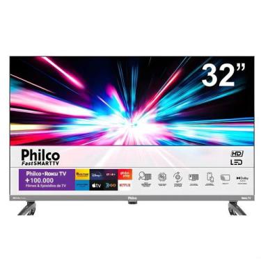 Imagem de Smart TV LED 32" Philco Roku TV Dolby Audio Quad-Core HDMI USB e Wi-Fi