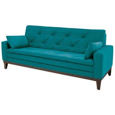 Imagem de Sofá 4 Lugares Suede Vivaldi Linoforte, Azul Turquesa, 4 lugares